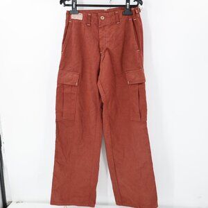 NWOT Y2K Vintage Khaki Jungle Cargo Pants womens 28 L32 Talon wide leg side tabs